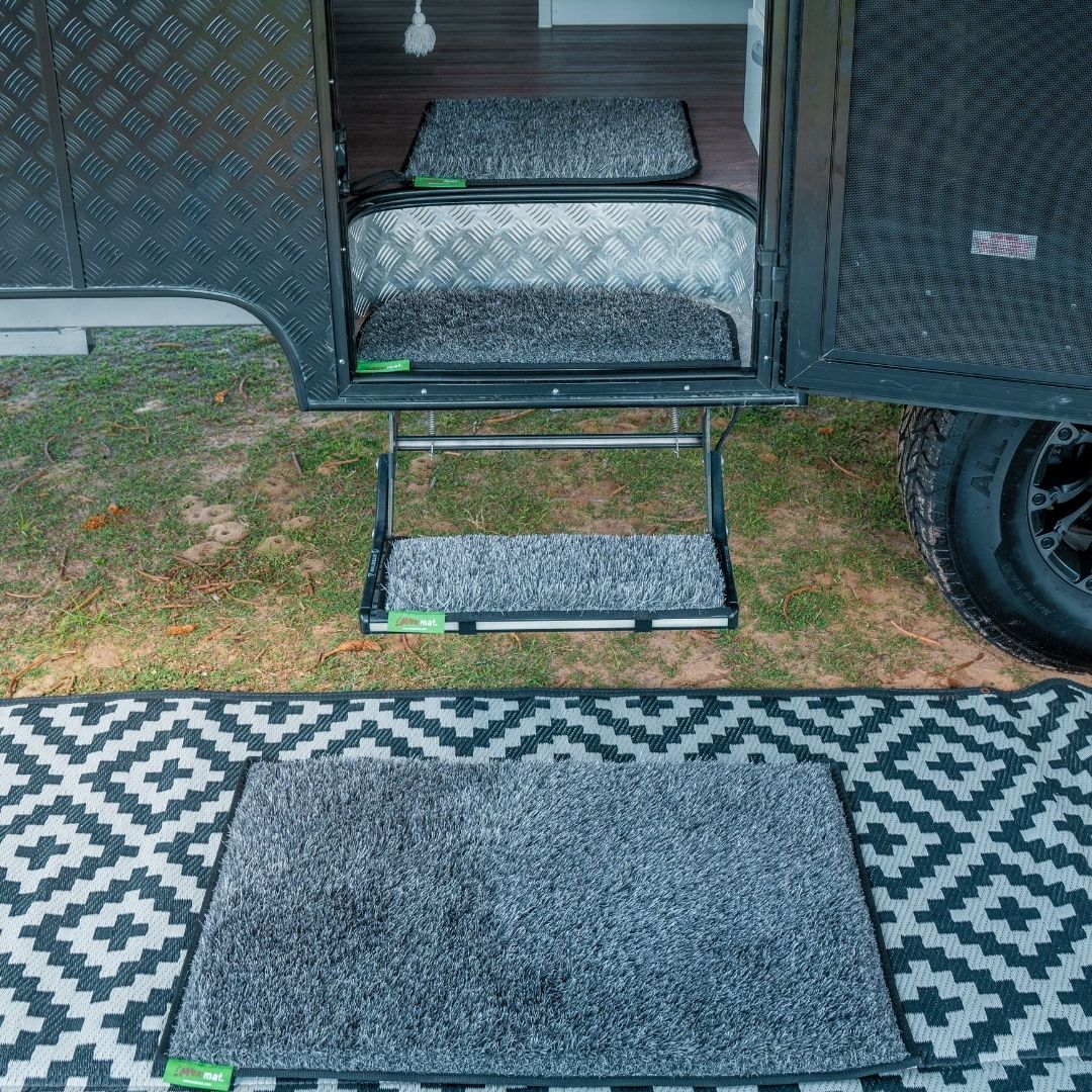 grey caravan mat set by muk mat